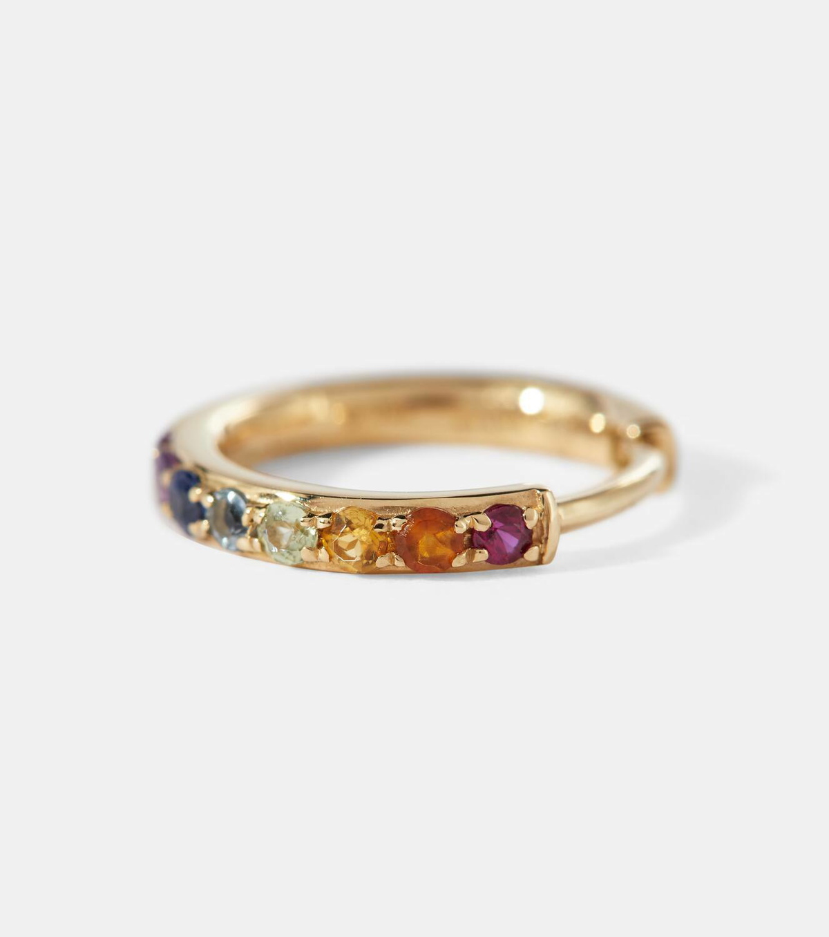 Persée Chakras Rainbow Piercing 18kt gold single earring with gemstones