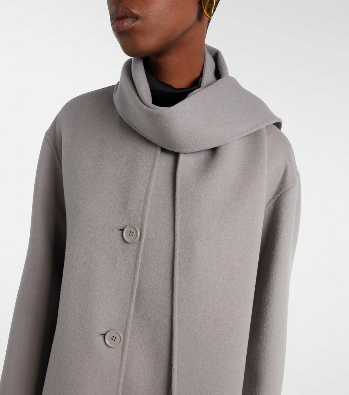 'S Max Mara Scarf-detail virgin wool coat