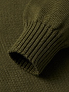 DE BONNE FACTURE - Cotton Half-Zip Sweater - Green