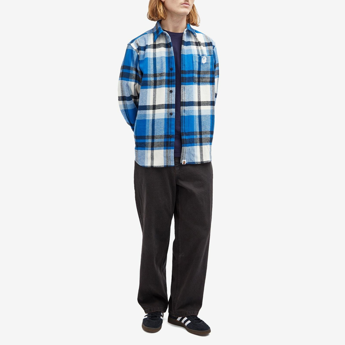 A Bathing Ape Men's Checked Overshirt in Blue