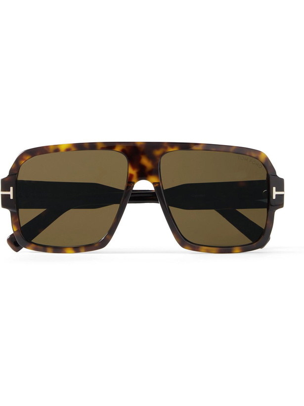 Photo: TOM FORD - Oversized Square-Frame Tortoiseshell Acetate Sunglasses