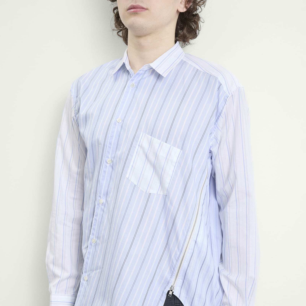 Comme des Garçons SHIRT Men's Striped Poplin Shirt in Stripe X Stripe