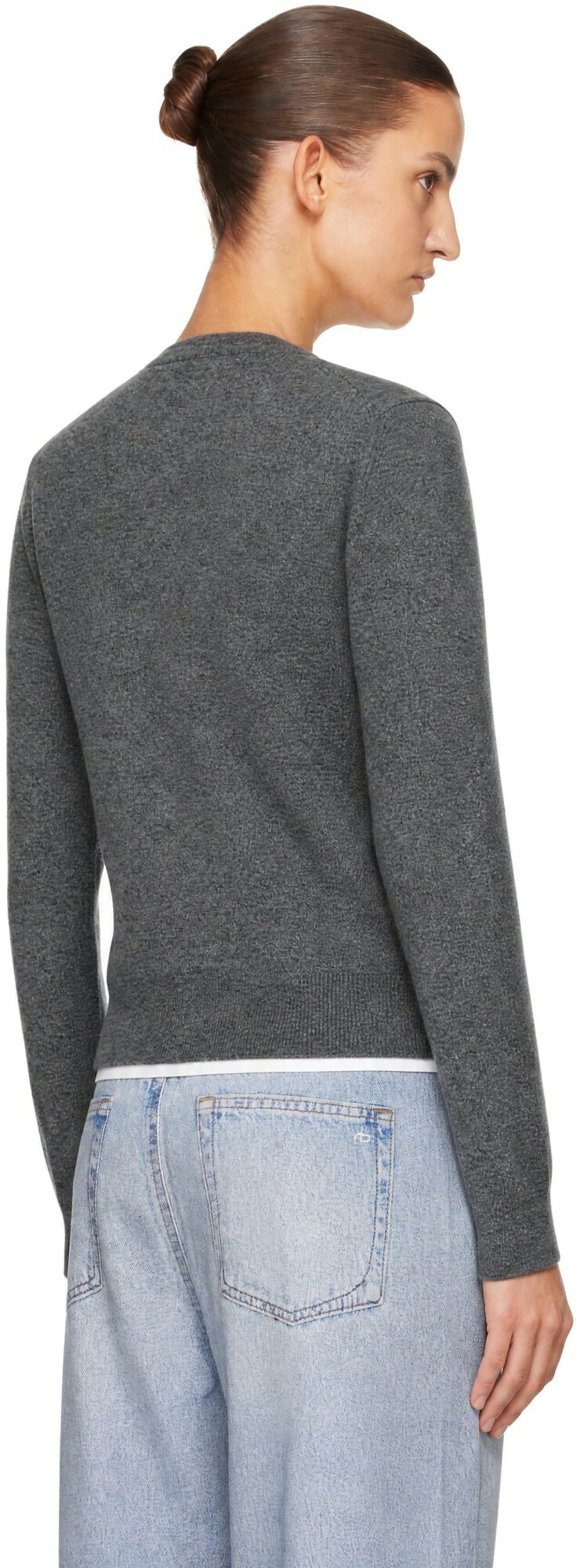 &Daughter Gray Una Argyle Crewneck Cardigan