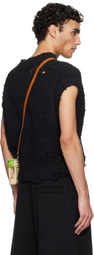 doublet Black Airbrush Recycled Cotton Knit Vest