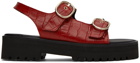 Ernest W. Baker Red Buckle Platform Sandals