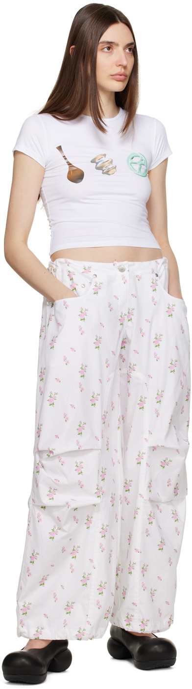 TheOpen Product White Flower Lounge Pants