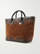 BODE - Leather-Trimmed Suede Tote Bag