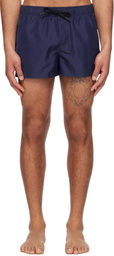 Versace Underwear Navy Embroidered Medusa Swim Shorts