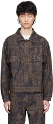 Small Talk Studio Brown Printed Denim Jacket