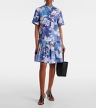 Erdem Floral peplum cotton poplin minidress