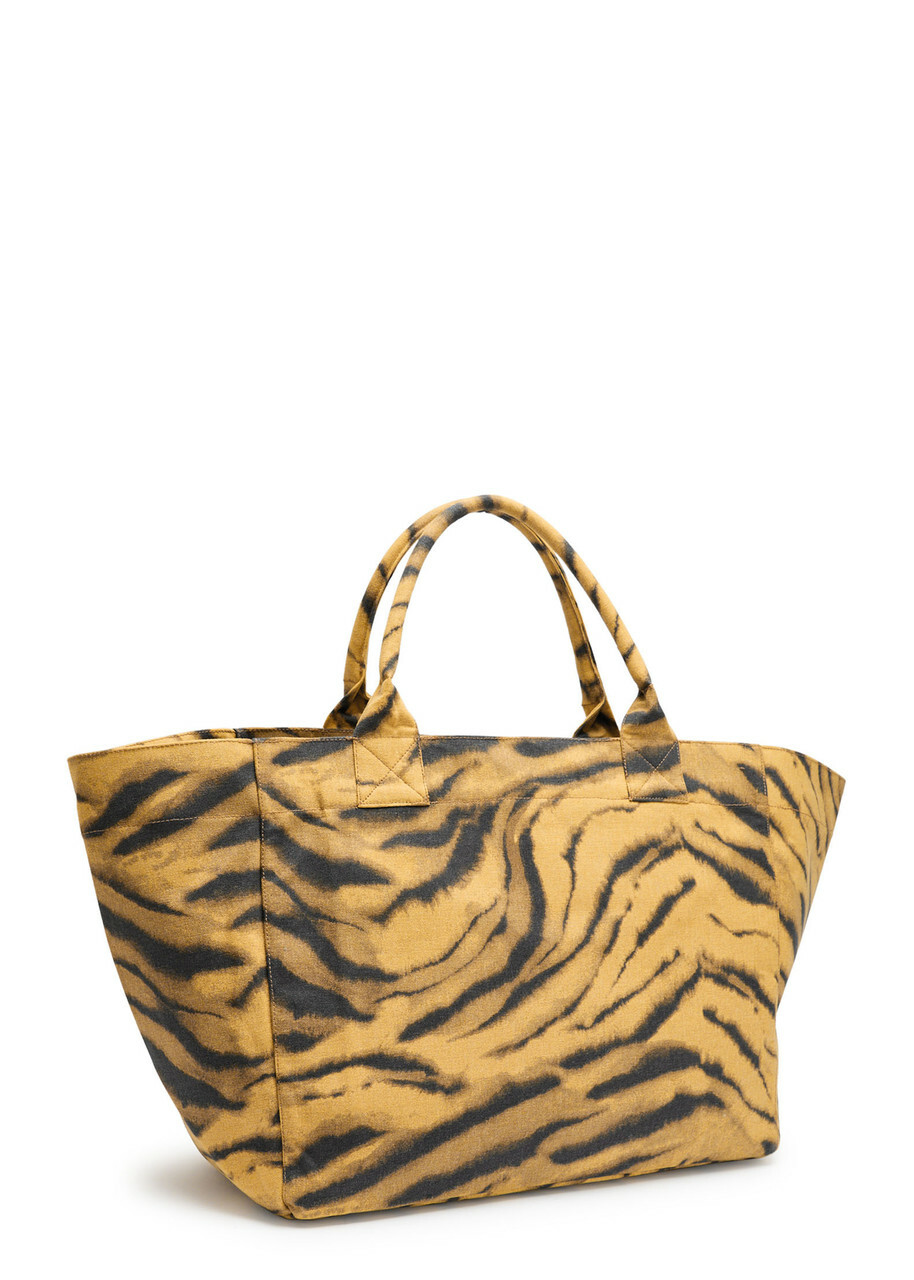 Ganni Zebra Print Xxl Shopper Canvas Tote bag - Multicoloured - One Size