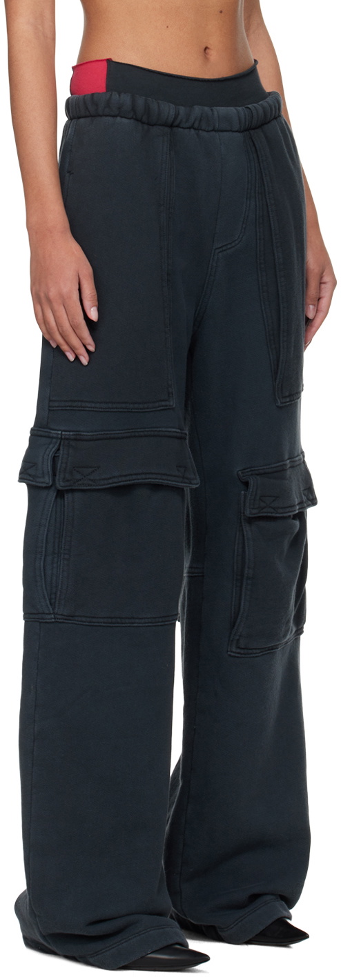 GREG ROSS Black Cargo Lounge Pants