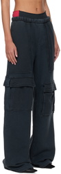 GREG ROSS Black Cargo Lounge Pants