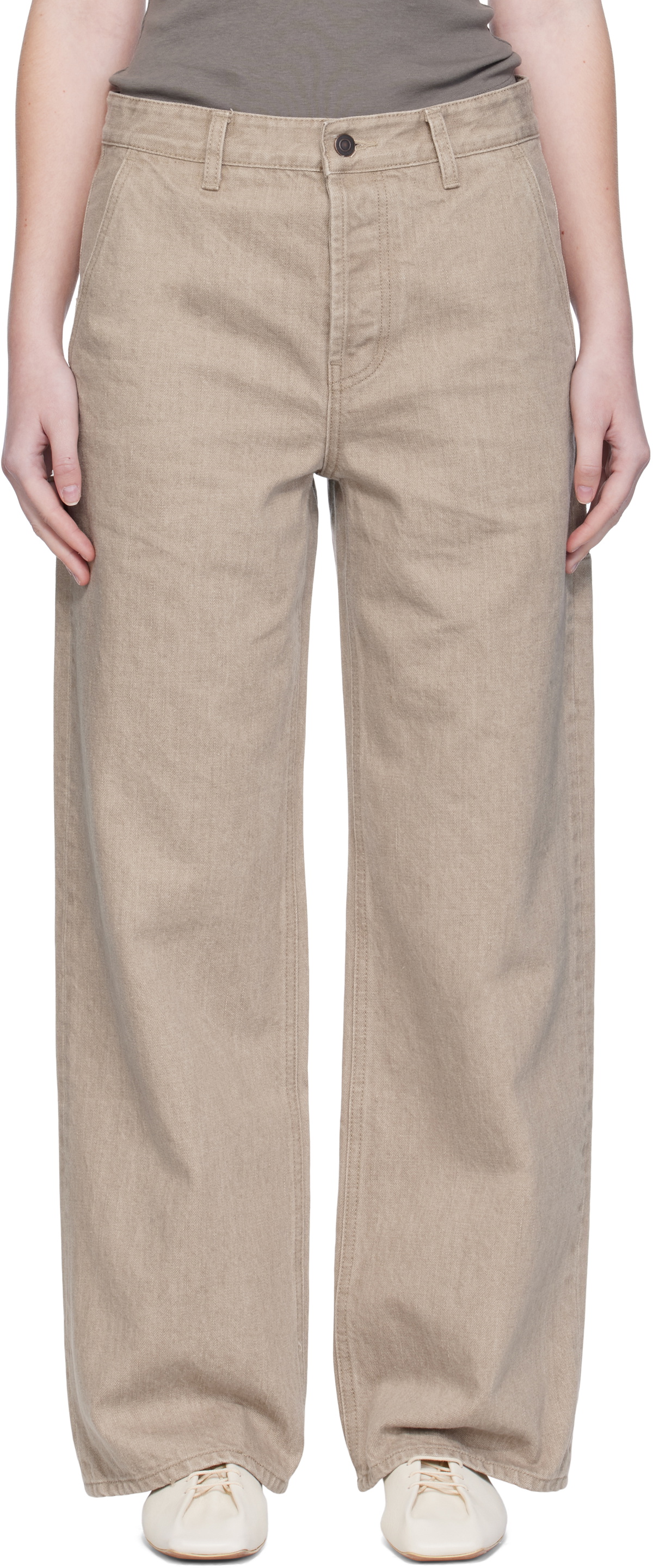 Arch The Beige Midrise Jeans