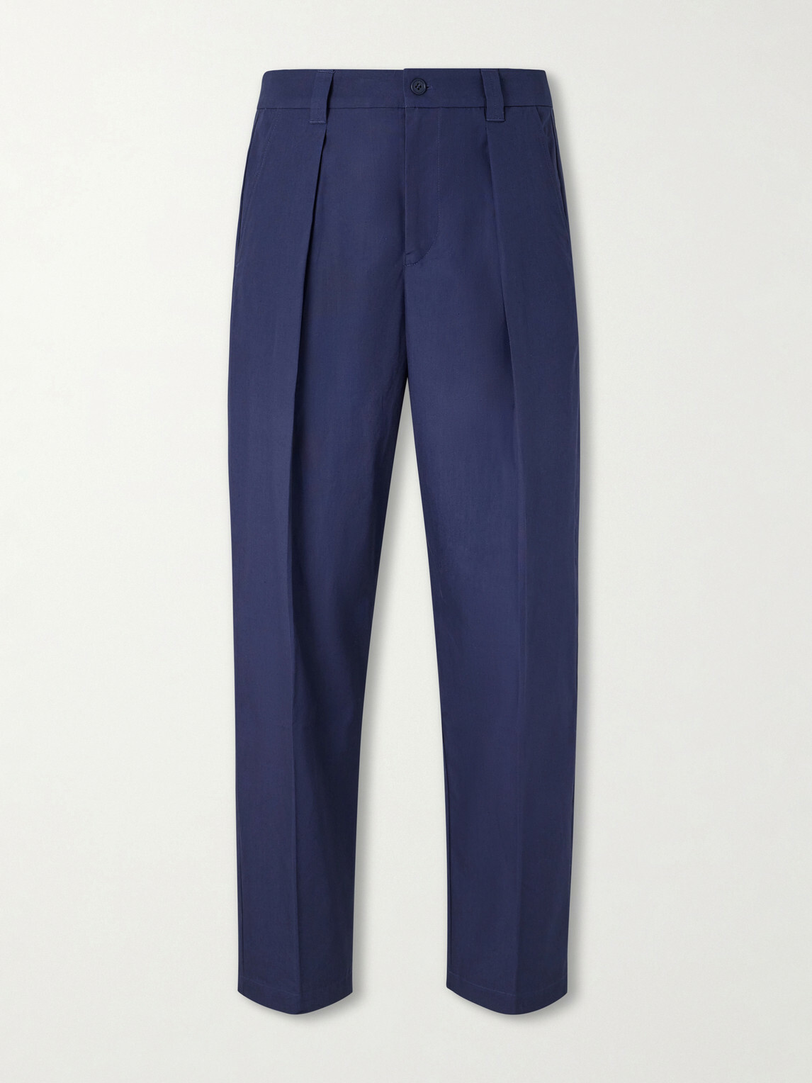 A.P.C. - Renato Straight-Leg Pleated Cotton-Twill Trousers - Blue