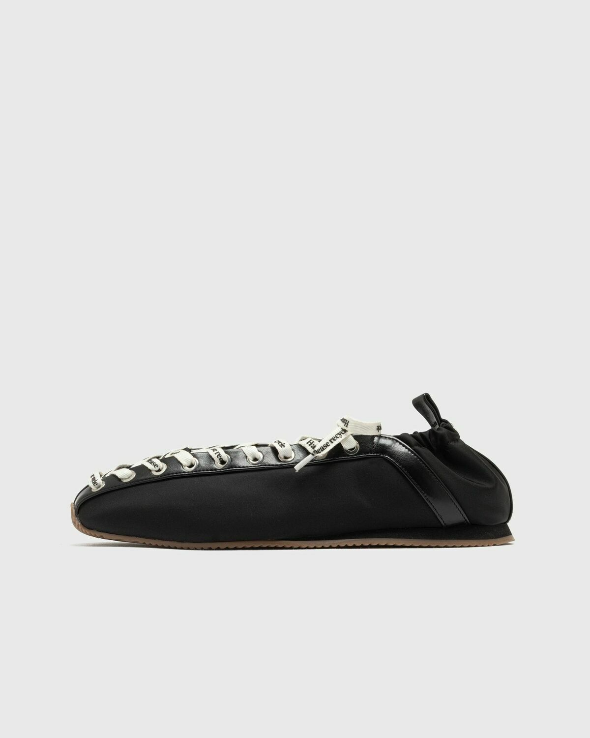 Ganni Lace Up Sporty Ballerina Nylon Black Womens Lowtop