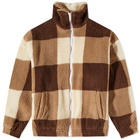 Drole de Monsieur Men's Drôle de Monsieur Checkerboard Fleece in Brown