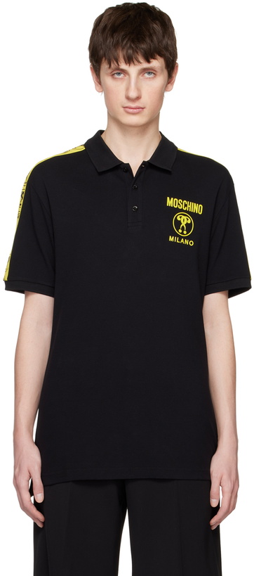 Photo: Moschino Black Double Question Mark Polo