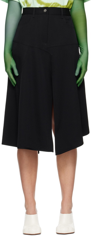 Photo: JW Anderson Black Patchwork A-Line Midi Skirt