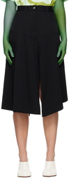 JW Anderson Black Patchwork A-Line Midi Skirt