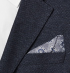 Brunello Cucinelli - Reversible Printed Linen and Cotton-Blend Pocket Square - Men - Gray