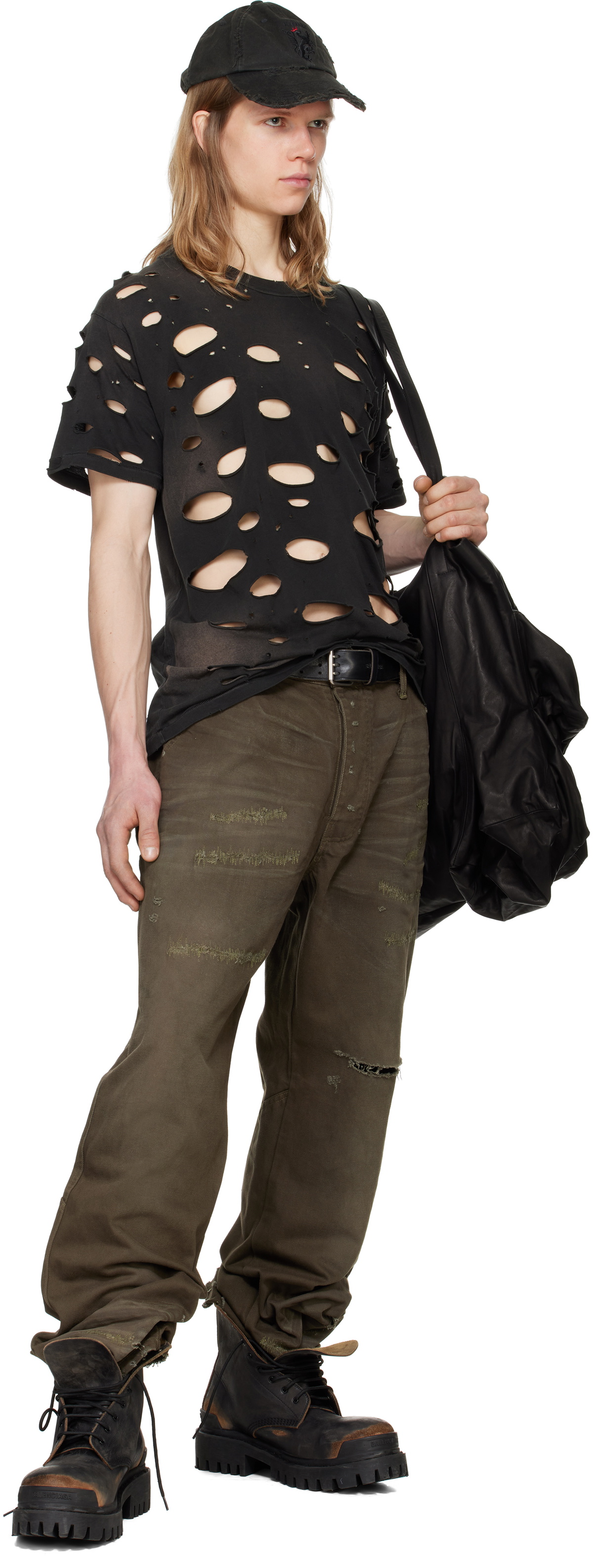 トップス Alexander Digenova crash t-shirts Khaki Crash T-shirt by ALEXANDER DIGENOVA on Sale