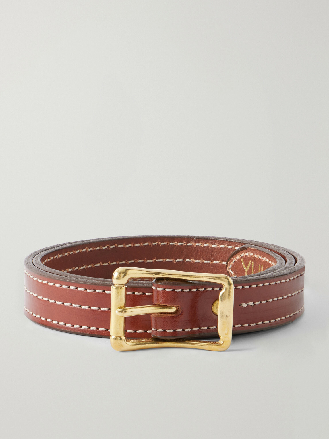 Yuketen - 2.5cm Leather Belt - Brown
