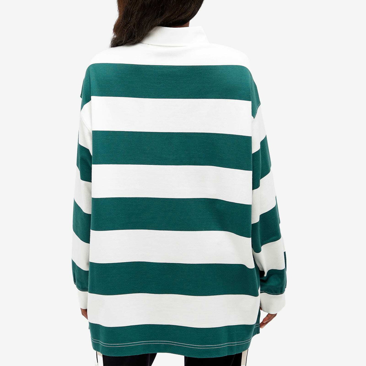 Moncler Women's Genius x Palm Angels Rugby Shirt in Green/White