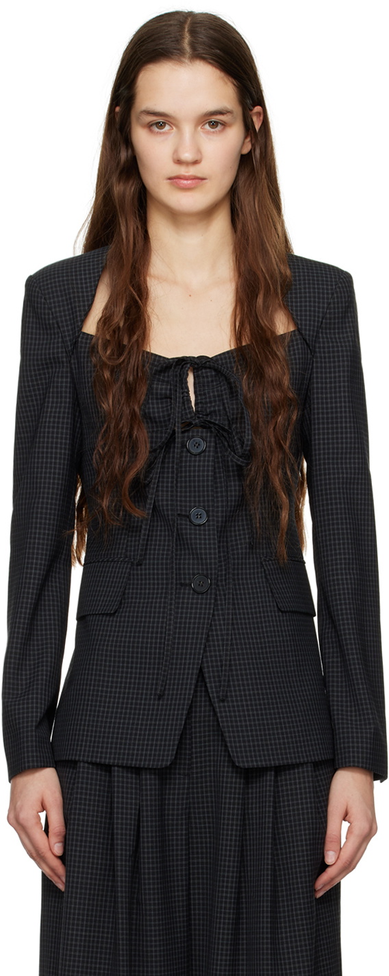 J KOO Khaki Cut Out Blazer