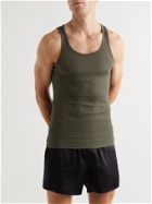TOM FORD - Ribbed Cotton and Modal-Blend Tank Top - Green