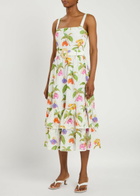 Borgo DE Nor Dani Printed Open-knit Cotton Midi Dress Multicoloured