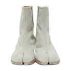 Maison Margiela Off-White Hairy Suede Tabi Boots