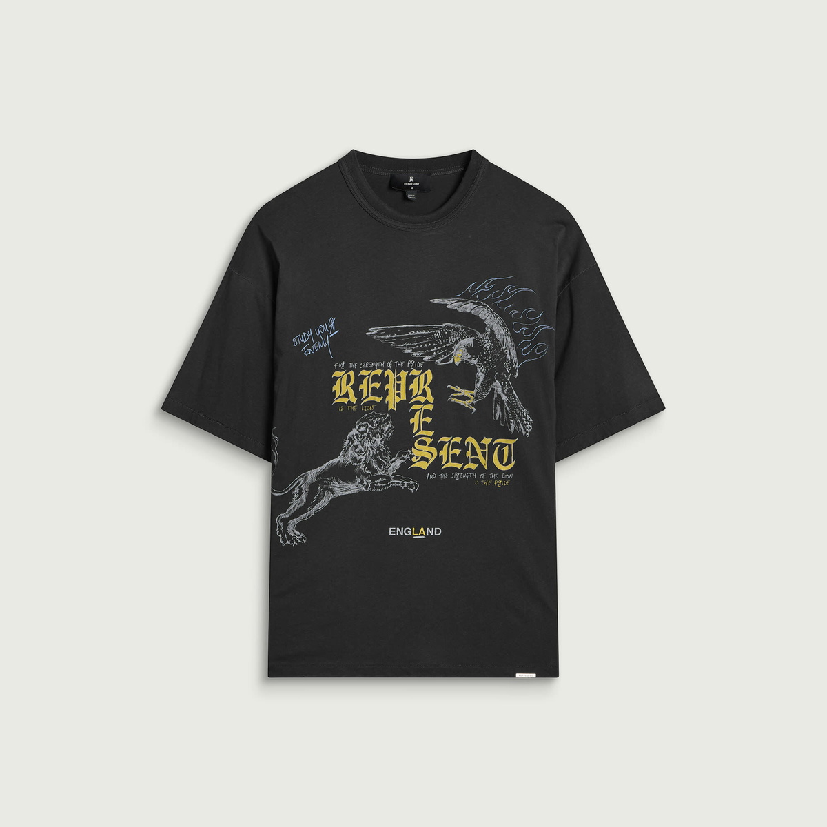 Represent Men's Enemy T-Shirt in Washed Black