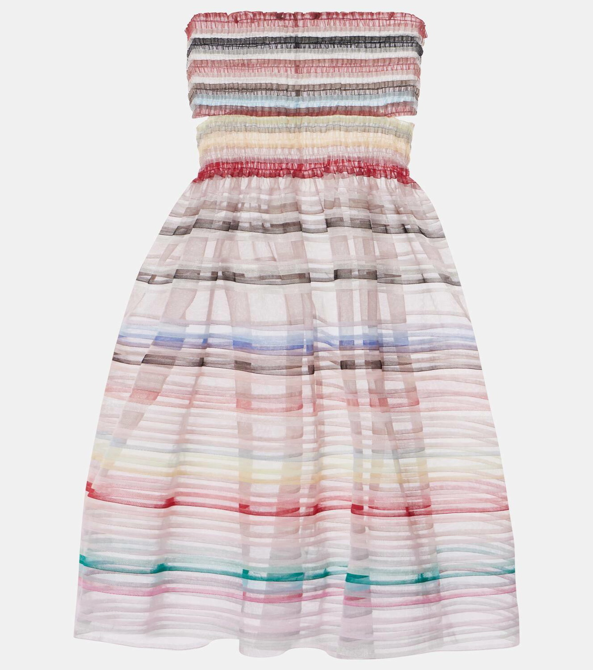 Susan Fang Striped off-shoulder minidress