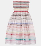 Susan Fang Striped off-shoulder minidress