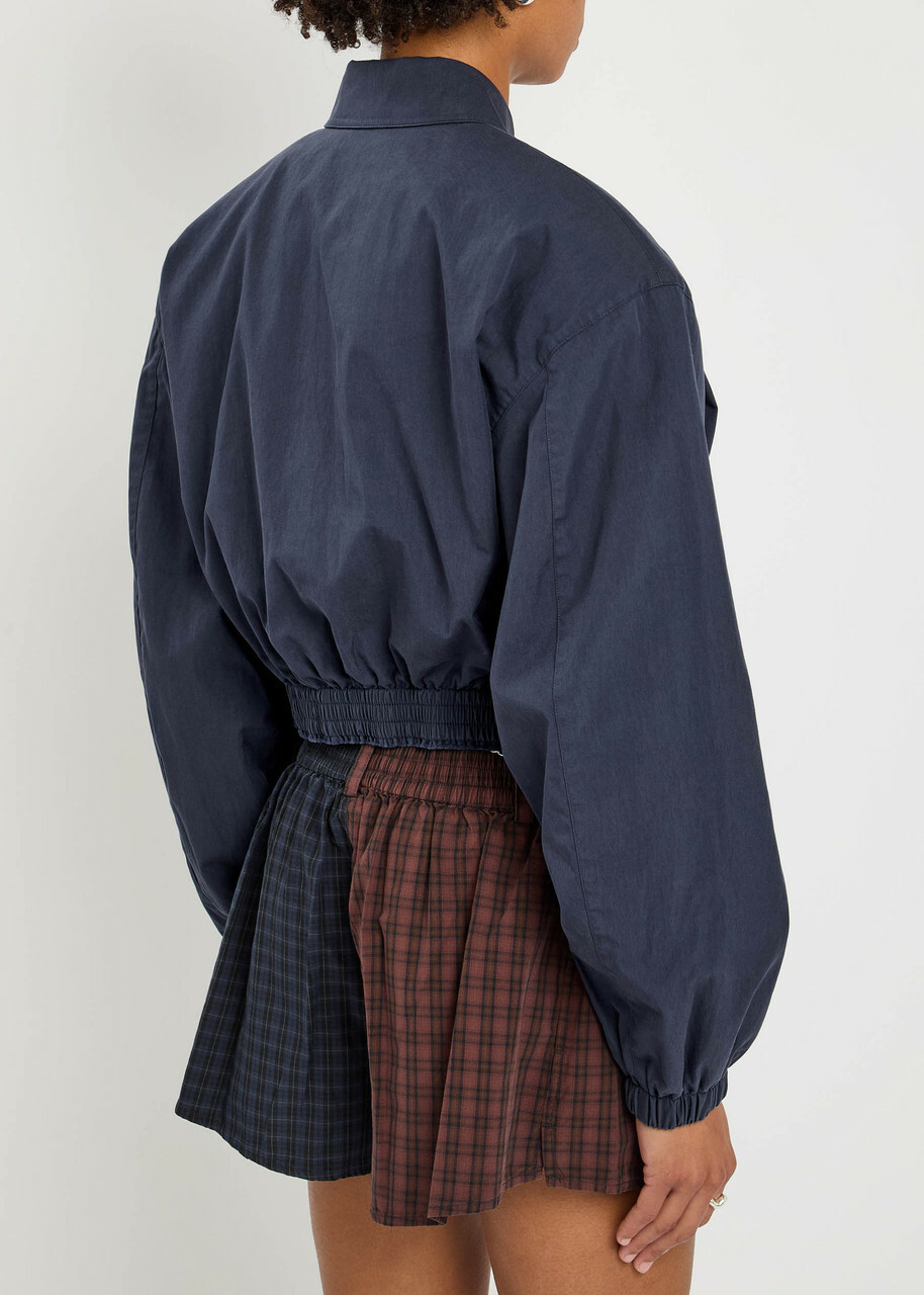 Alexander Wang Cotton-blend Cropped Jacket Navy
