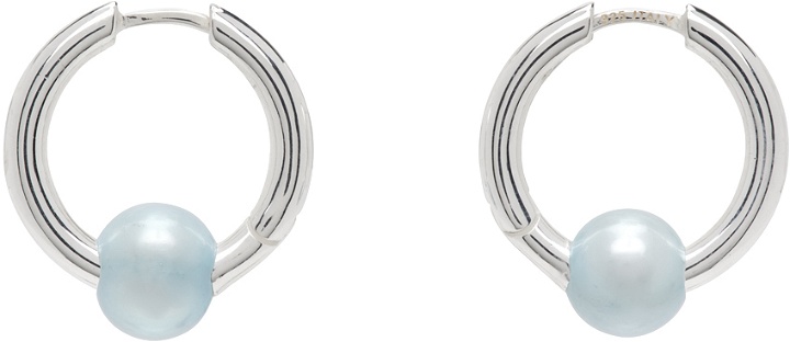 Photo: Hatton Labs SSENSE Exclusive Silver & Blue Hoop Earrings