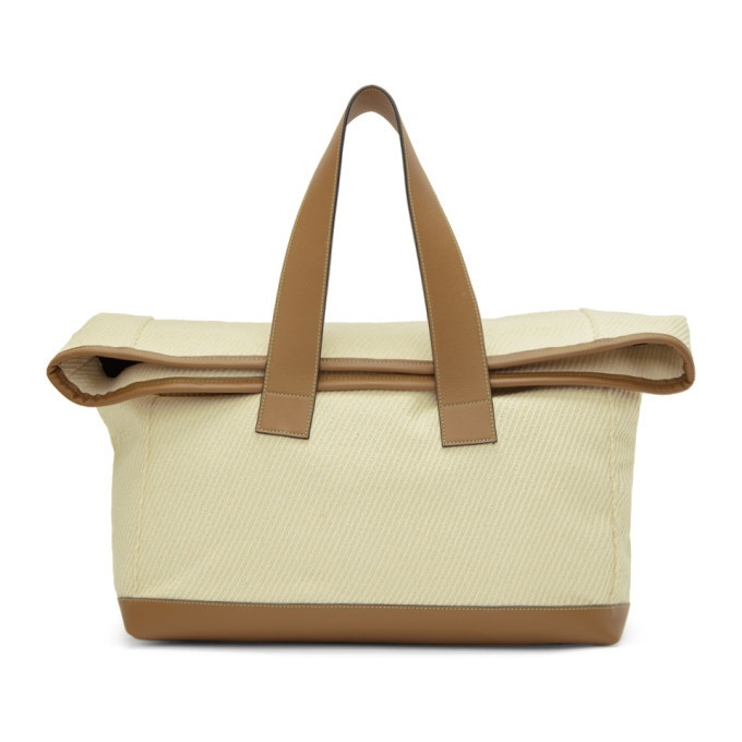 Photo: Acne Studios Off-White and Tan Weekender Tote