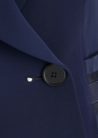 High Scintellate Pleated Stretch-jersey Blazer Navy
