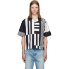 Versace Black & White Printed Cotton Silk Shirt