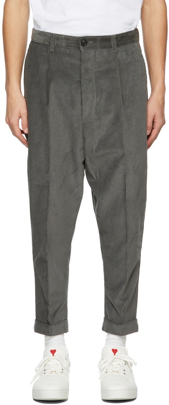 Photo: AMI Alexandre Mattiussi Grey Oversized Carrot Fit Trousers