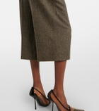 Saint Laurent Herringbone wool-blend Bermuda shorts