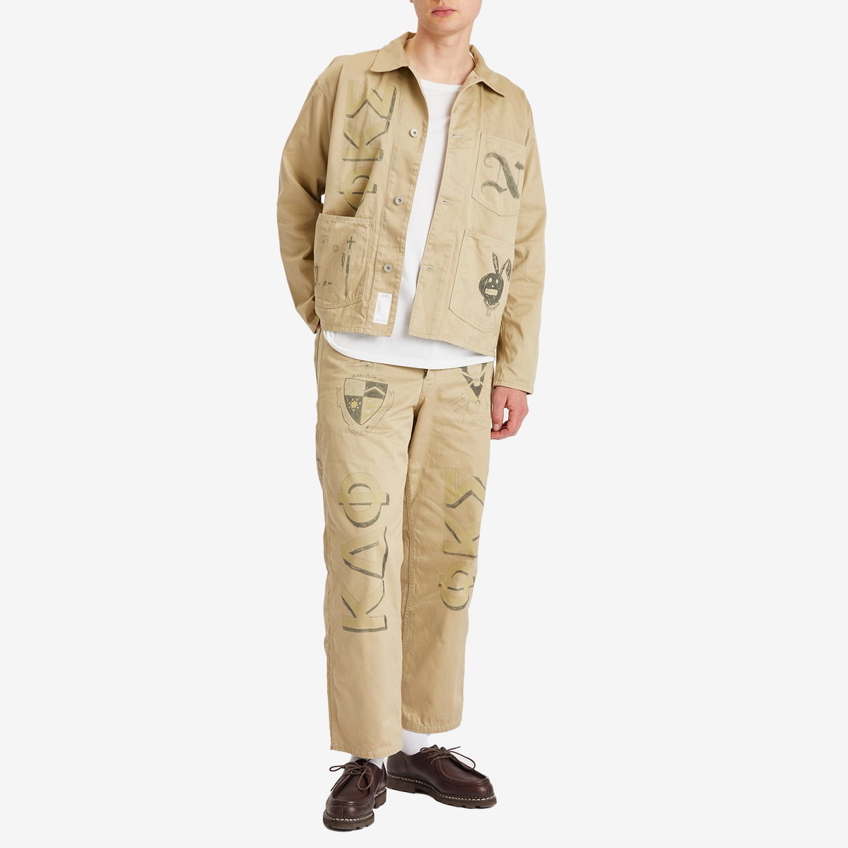 Neighborhood Men's Memorial Coverall Jacket in Beige Neighborhood
