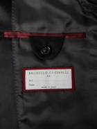 Brunello Cucinelli - Satin-Trimmed Linen Tuxedo Jacket - Black