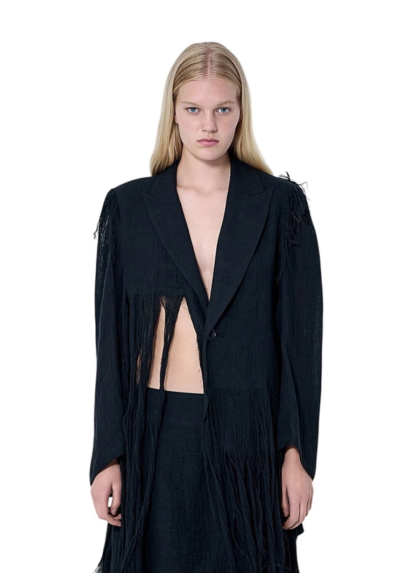 Photo: Yohji Yamamoto Frayed Hem Blazer