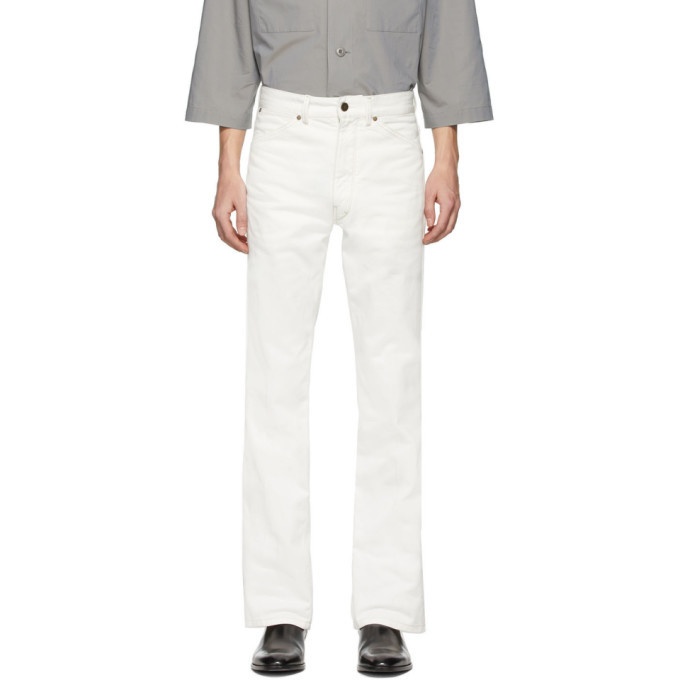 Photo: Lemaire Off-White Denim Bootcut Jeans