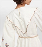Alémais Nelly embroidered cotton and linen minidress
