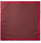 GUCCI - Monogram-Print Silk-Twill Pocket Square - Red