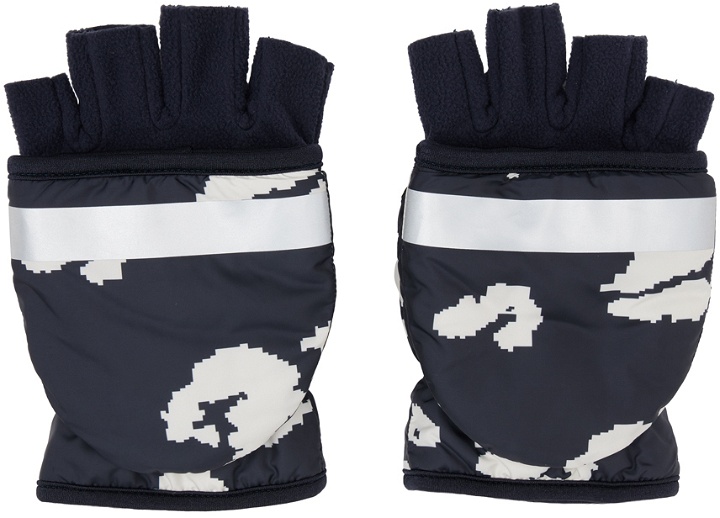 Photo: Undercover Navy Graphic Print Gloves