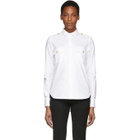 Pierre Balmain White Military Shirt